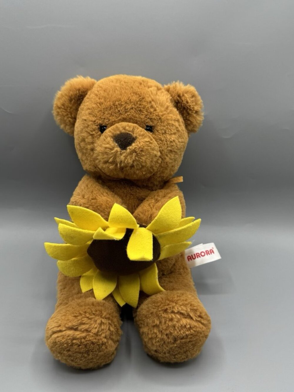 Aurora Soft Brown Teddy Bear With Sunflower 12" 2022